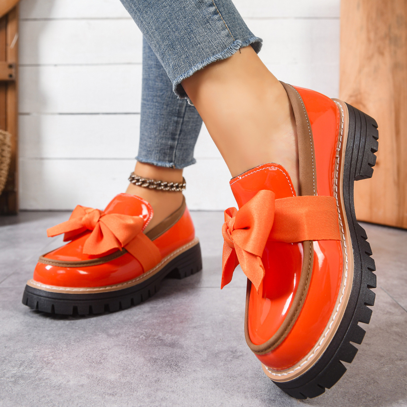 Elara Bow Detail Loafers