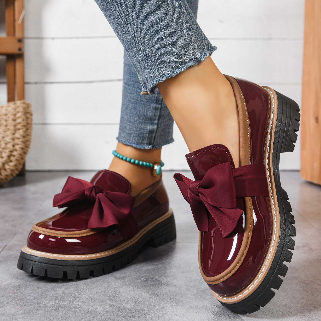 Elara Bow Detail Loafers