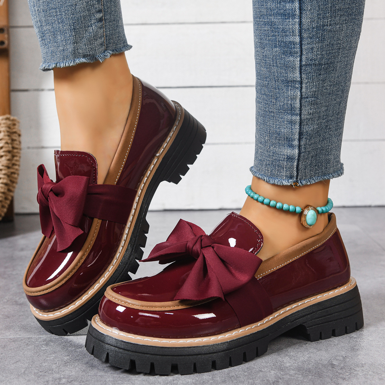 Elara Bow Detail Loafers