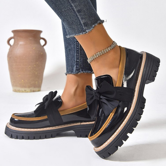 Elara Bow Detail Loafers