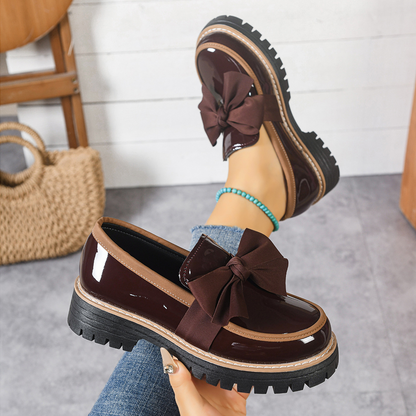 Elara Bow Detail Loafers