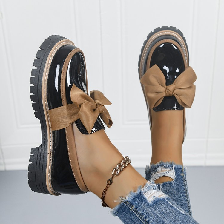 Elara Bow Detail Loafers