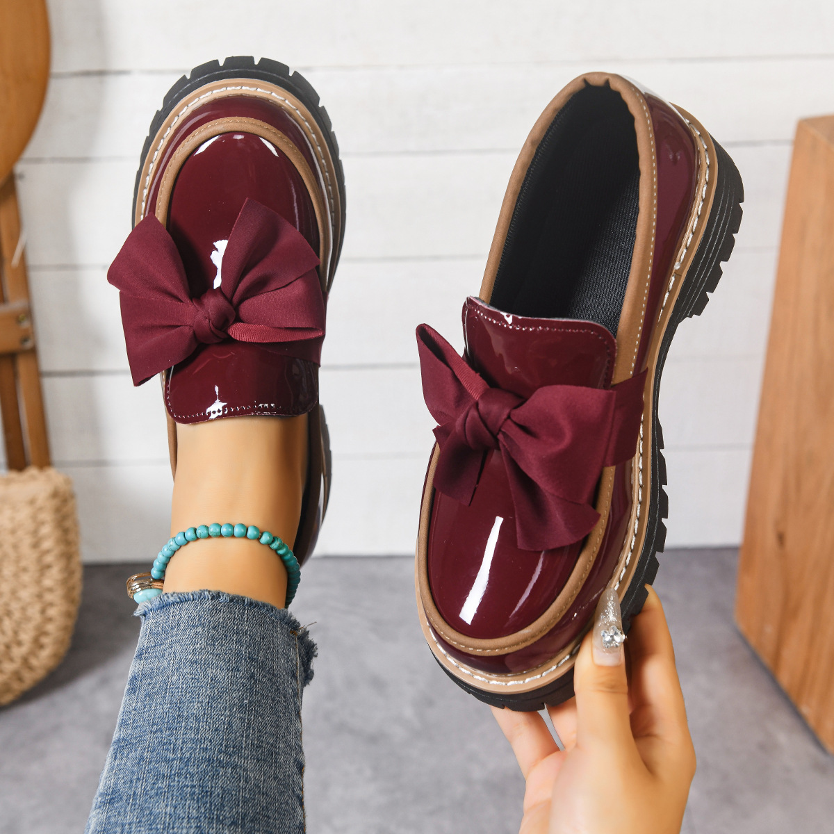 Elara Bow Detail Loafers