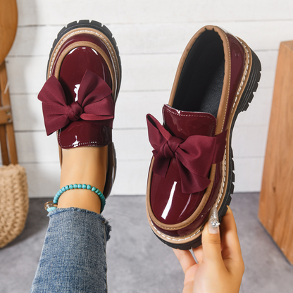 Elara Bow Detail Loafers