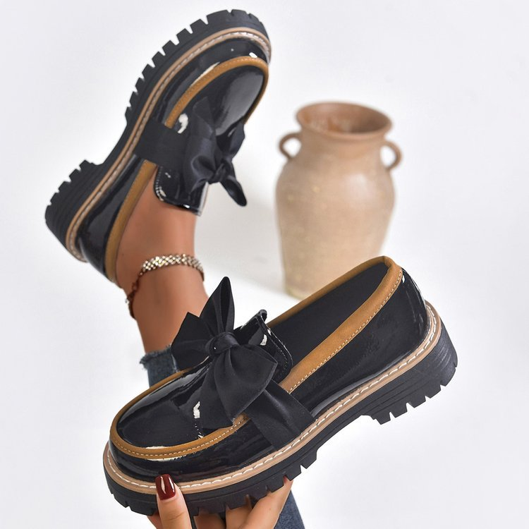 Elara Bow Detail Loafers