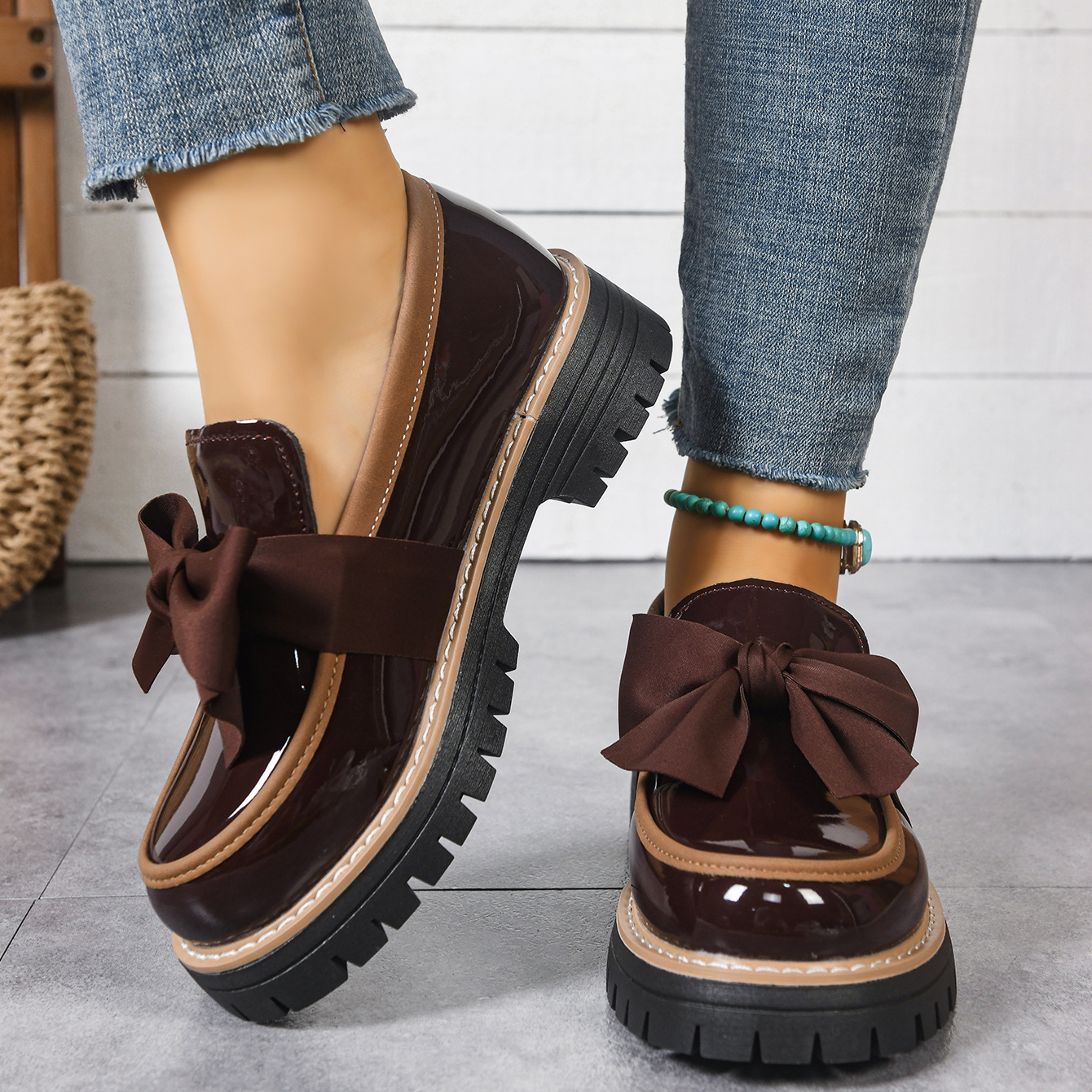 Elara Bow Detail Loafers