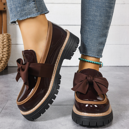 Elara Bow Detail Loafers