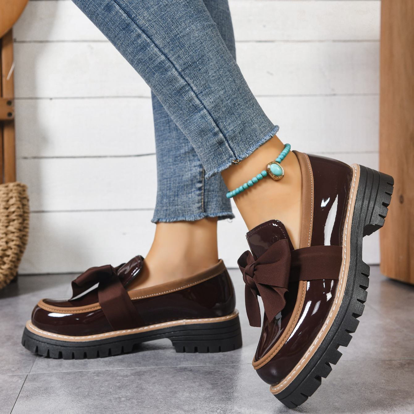 Elara Bow Detail Loafers