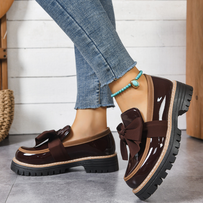 Elara Bow Detail Loafers