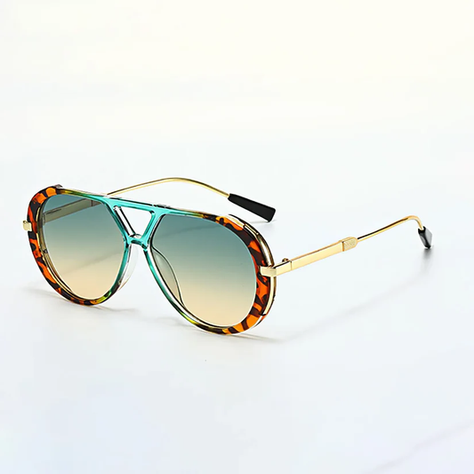 Aurelio Leopard Aviator Sunglasses